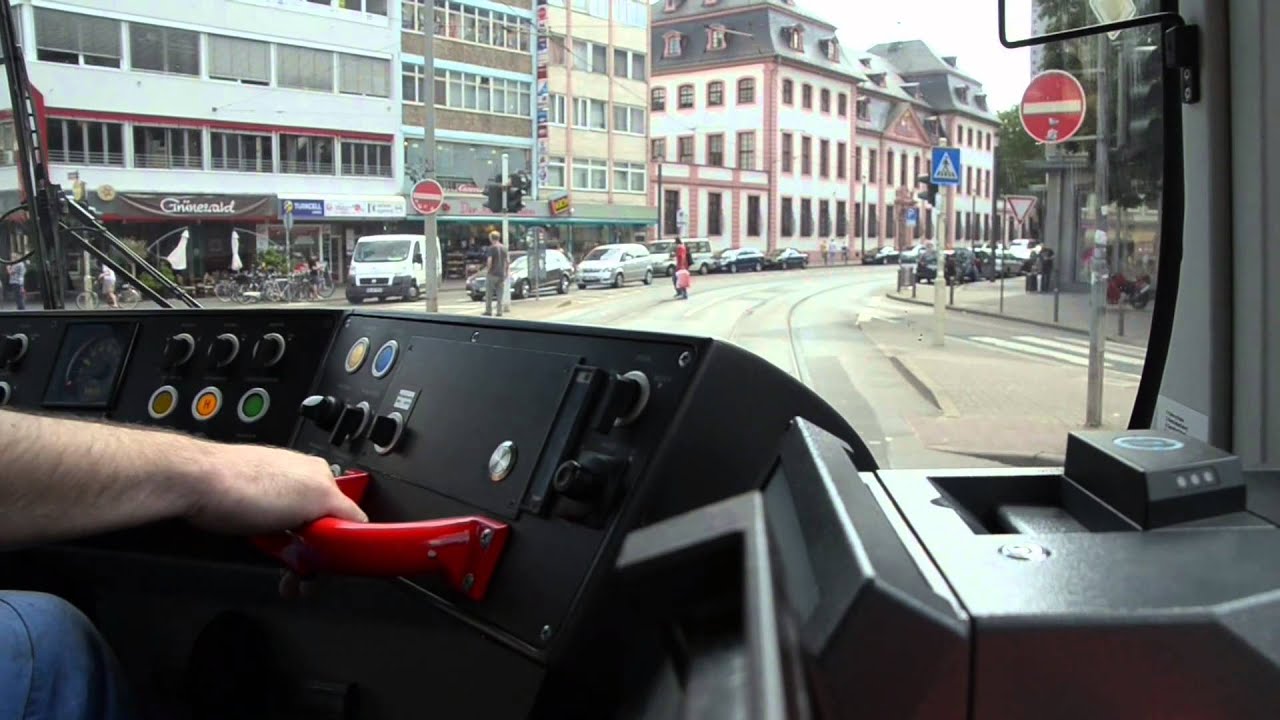 Straßenbahn Mainz: Mitfahrt auf dem GT6M 206 der MVG vom Hauptbahnhof zum Gautor
