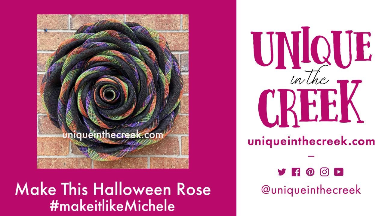 ROSE PETAL | Multi Colored Halloween Rose Deco Mesh Flower Wreath | UNIQUE IN THE CREEK LARGE BOARD