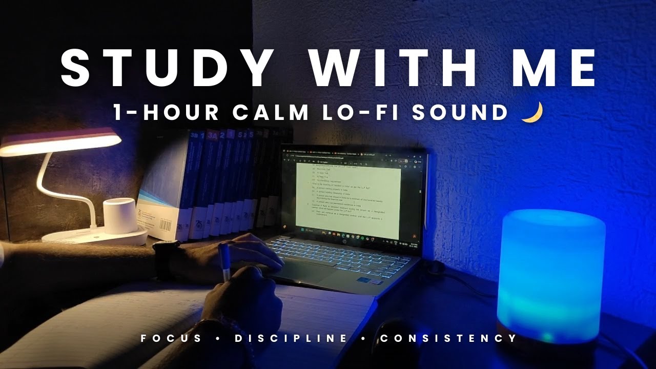 1 Hour Focus Session 🎶✨ Calm Lofi Ambience | Silent Study 🤍📚 | Calm Night Vibes 🌙