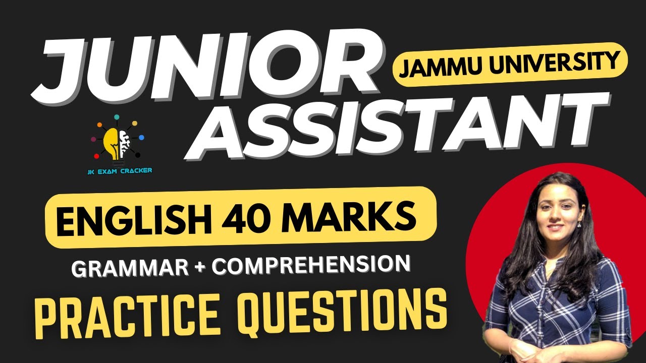 ENGLISH PRACTICE SET-01 II JUNIOR ASSISTANT- JAMMU UNIVERSITY II BY TANIA MAM