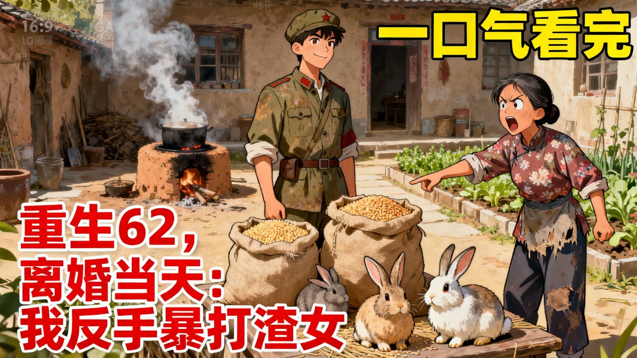 【完结】《重生62，離婚當天：我反手暴打渣女》重生回饑荒年代，面對作精老婆天天鬧離婚要錢，我反手一巴掌教她做人，帶着全家搞養殖開荒田，一年後全村求我當致富帶頭人。#小說#年代文#種田#小說推薦#漫畫