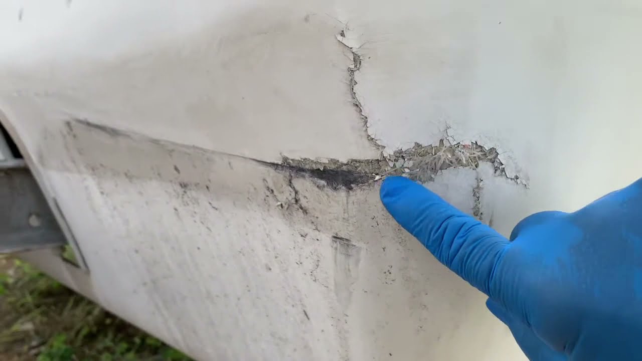 PART 1 OF 2  Repairing fiberglass damage on corner of RV