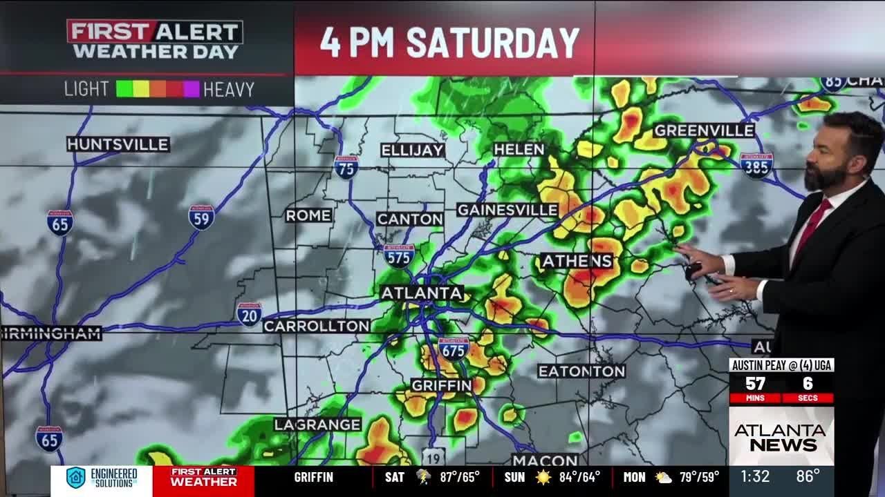 ANF GAMETIME: Rain and storm threat could impact Georgia vs Austin Peay football game in Athens