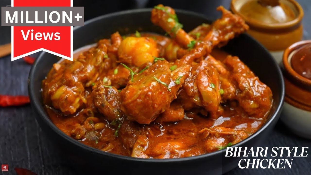 Bihari style Desi Chicken Curry Recipe In Hindi.