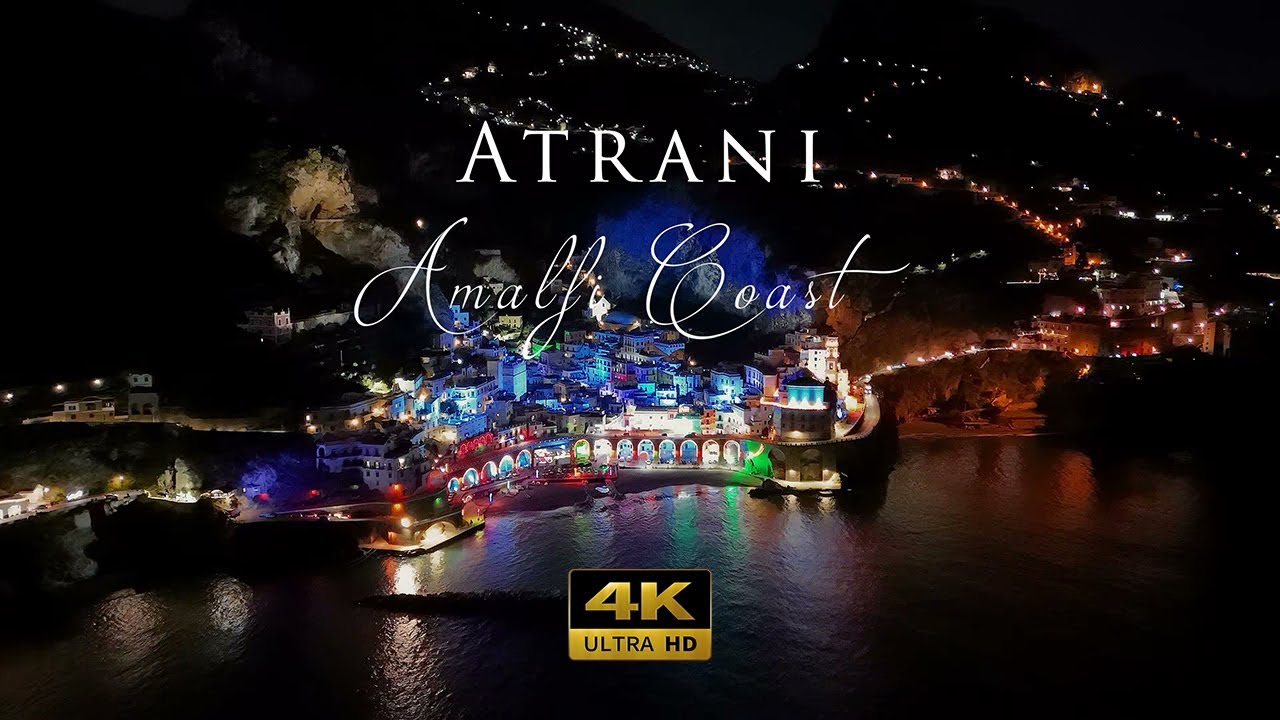 🎄✨ ATRANI A NATALE | Luci colorate e magia in COSTIERA AMALFITANA| Cinematic 4K | Drone | Dji