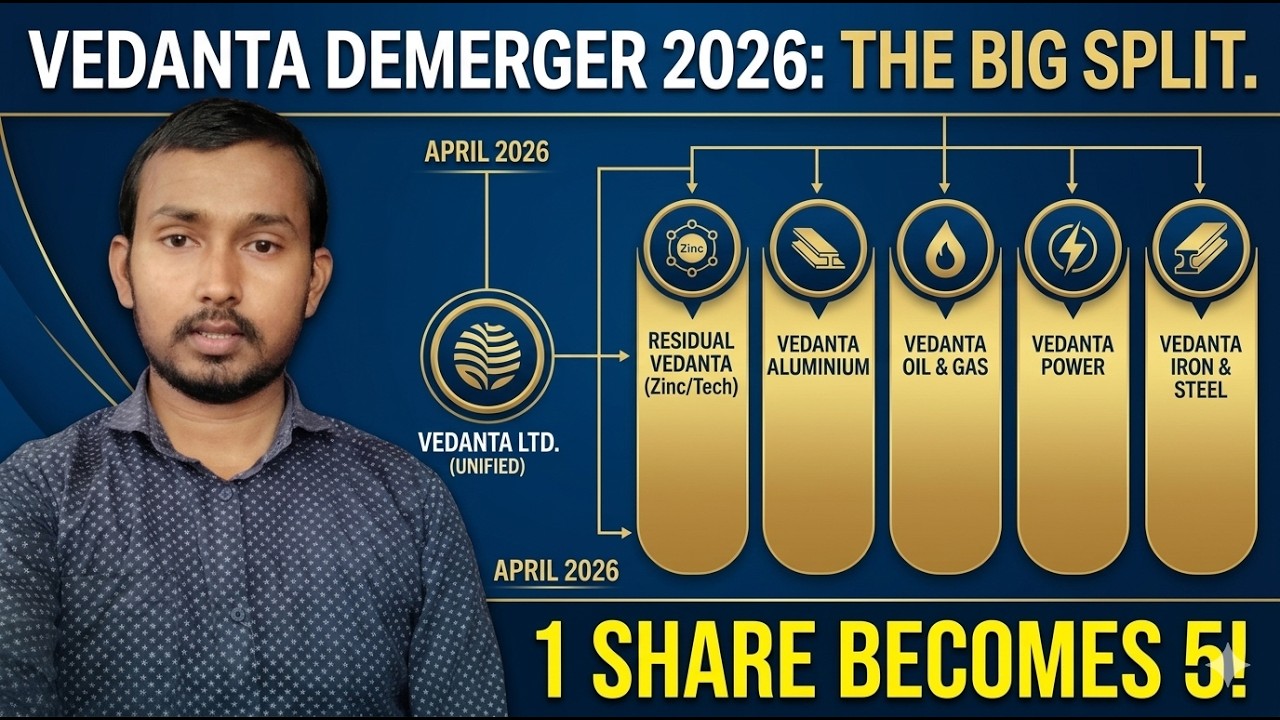 Vedanta Demerger EXPLAINED: 1 Share Ke Badle 5 Shares? 🚀 | Complete SOTP Analysis