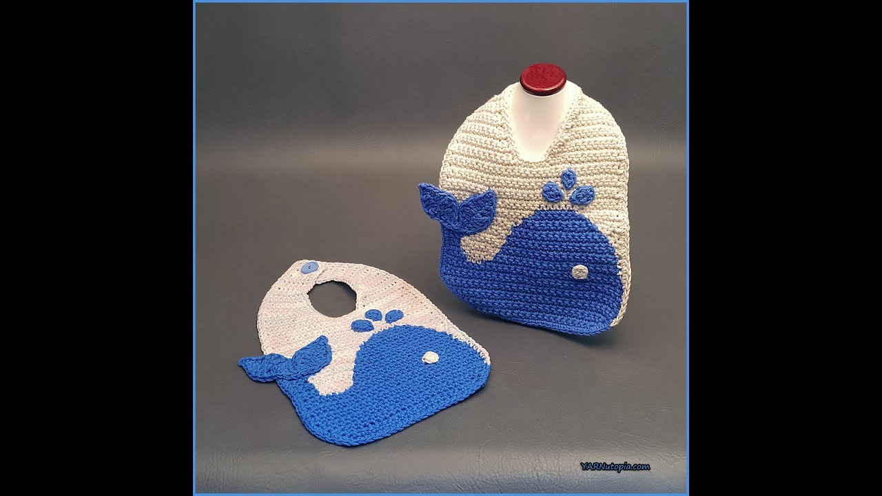 Crochet Tutorial: The Blue Whale Baby Bib