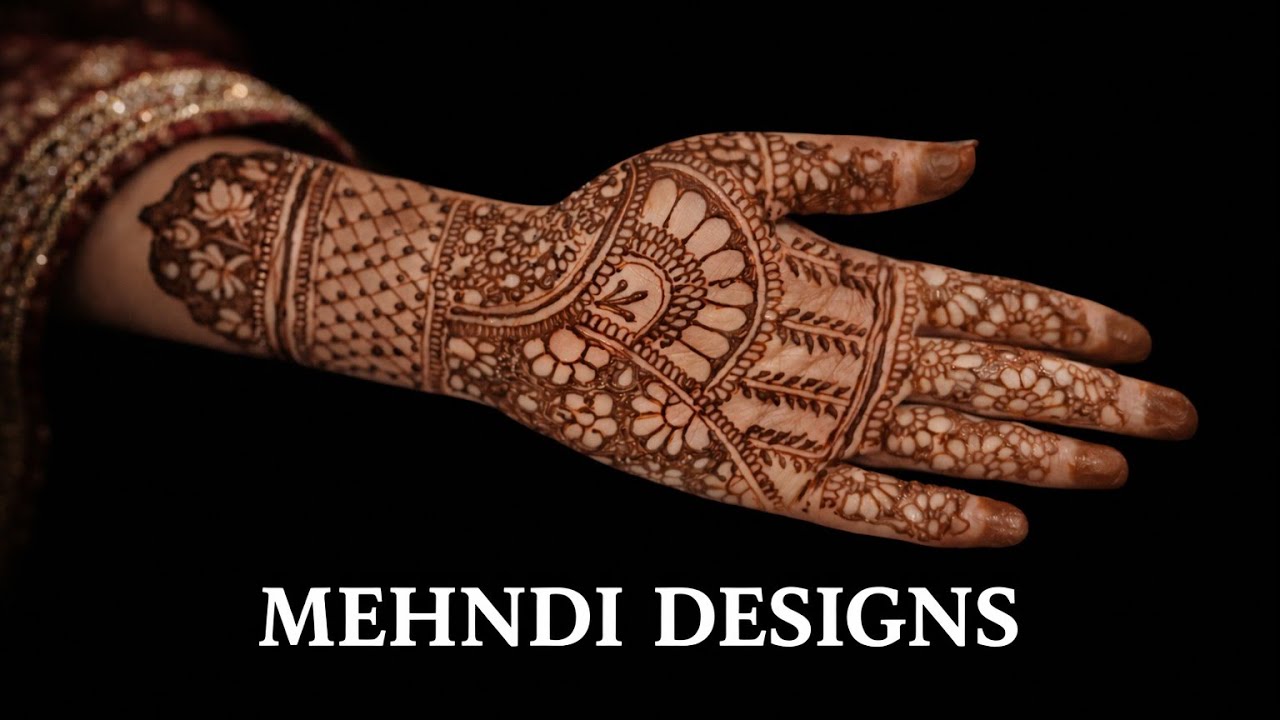 Simple Front Hand Bridal Mehndi Design | Floral & Net Pattern Mehndi