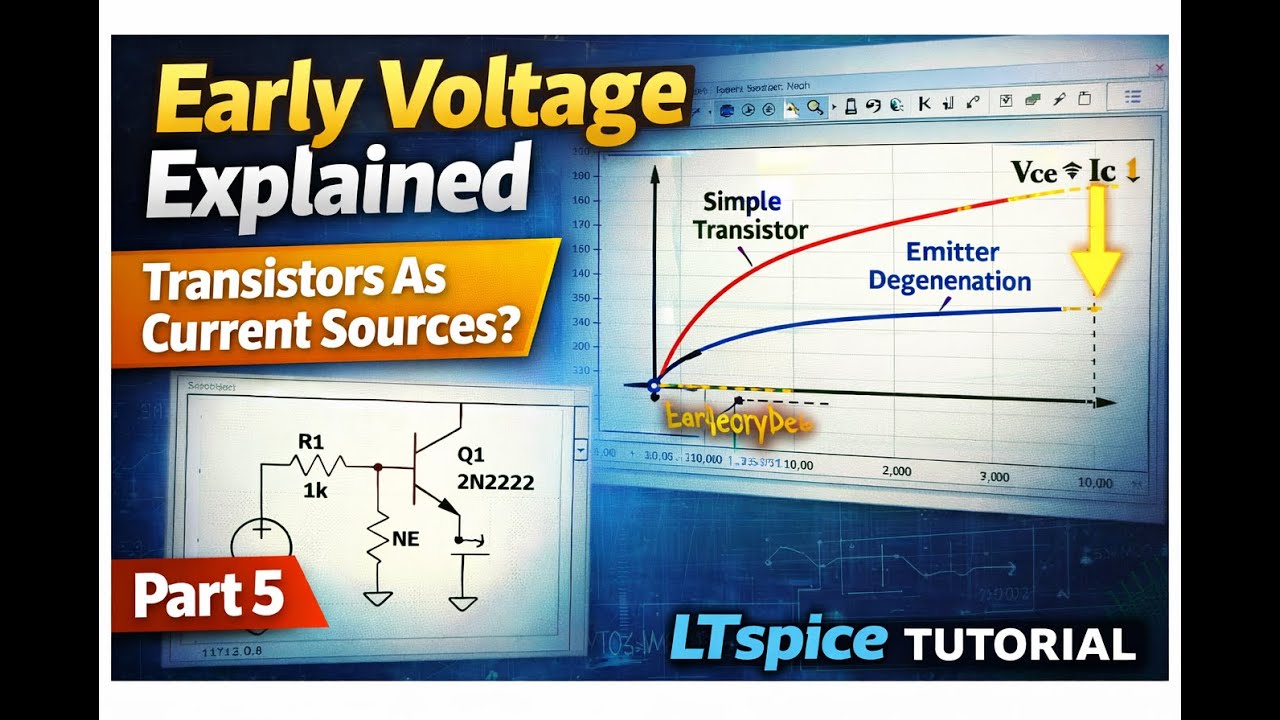 Early Voltage Effect in LTspice | Why BJTs Aren’t Ideal Current Sources (Part 5)