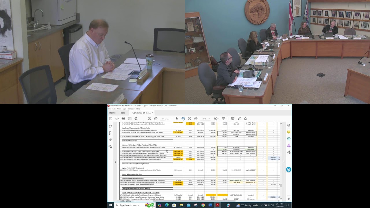 Town of Gibsons - Committee of the Whole - Feb 17, 2026 (1:00pm)