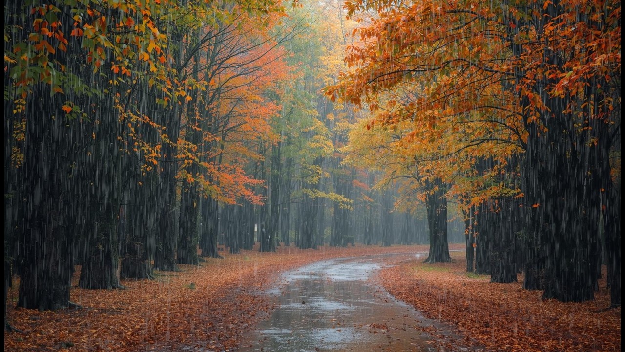Rainy Cabin Cozy Autumn Vibes 🍂 Fireplace & Rain Sounds – Extended ASMR Experience- Relax Time