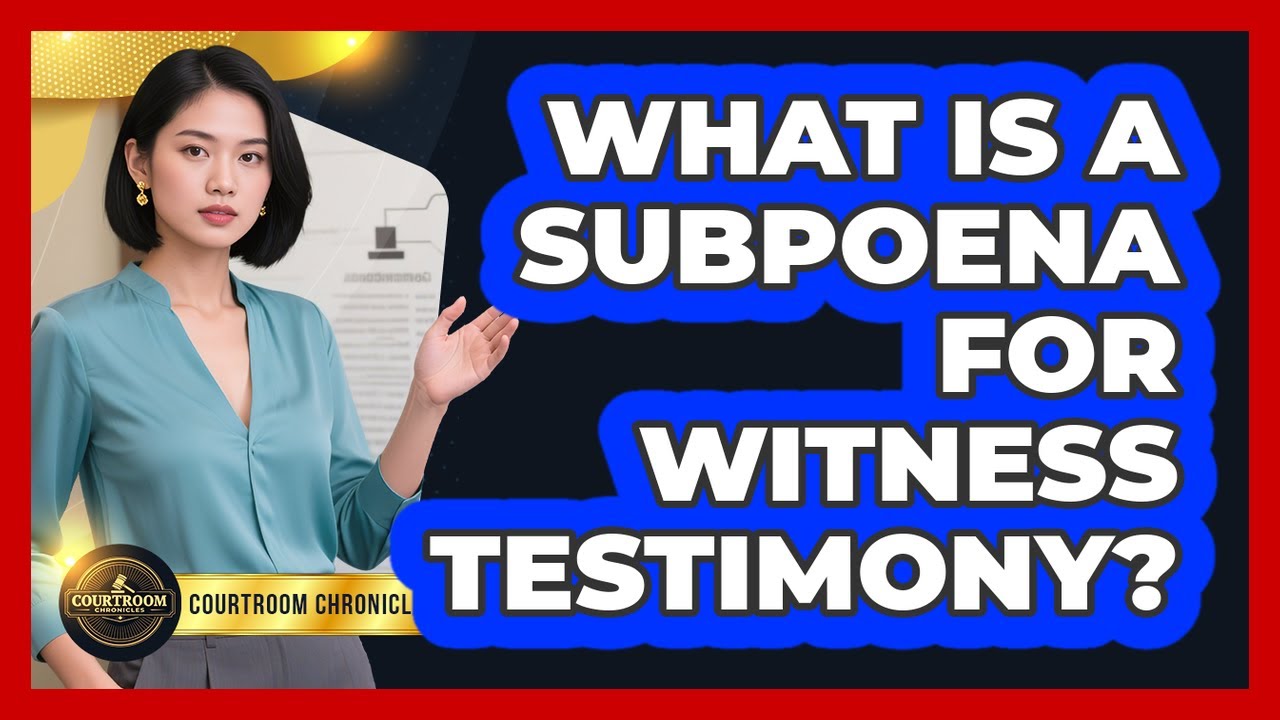 What Is A Subpoena For Witness Testimony? - Courtroom Chronicles