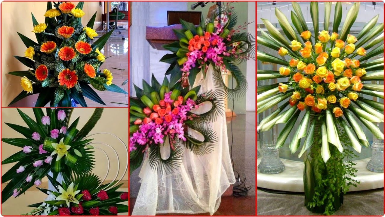 Most beautiful and unique church flower arrangements | church wedding decor ideas
