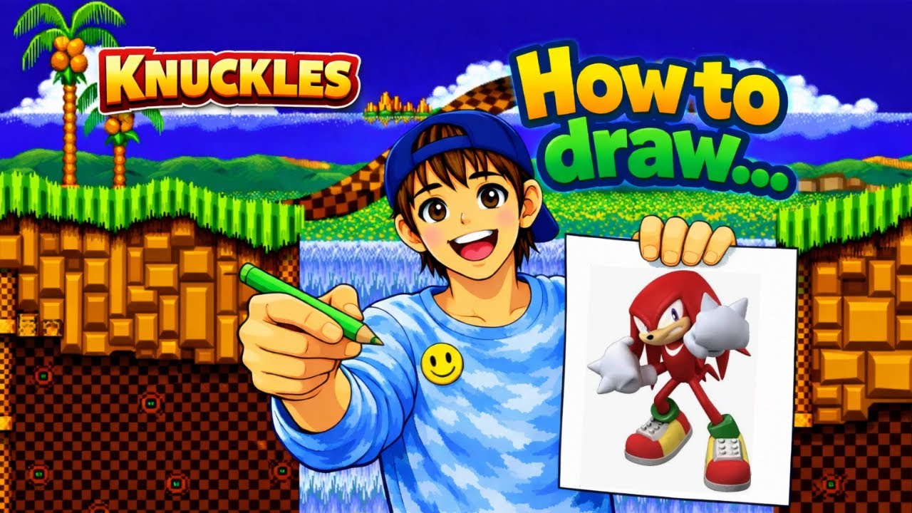 HOW TO DRAW KNUCKLES! (EASY FOR KIDS!)