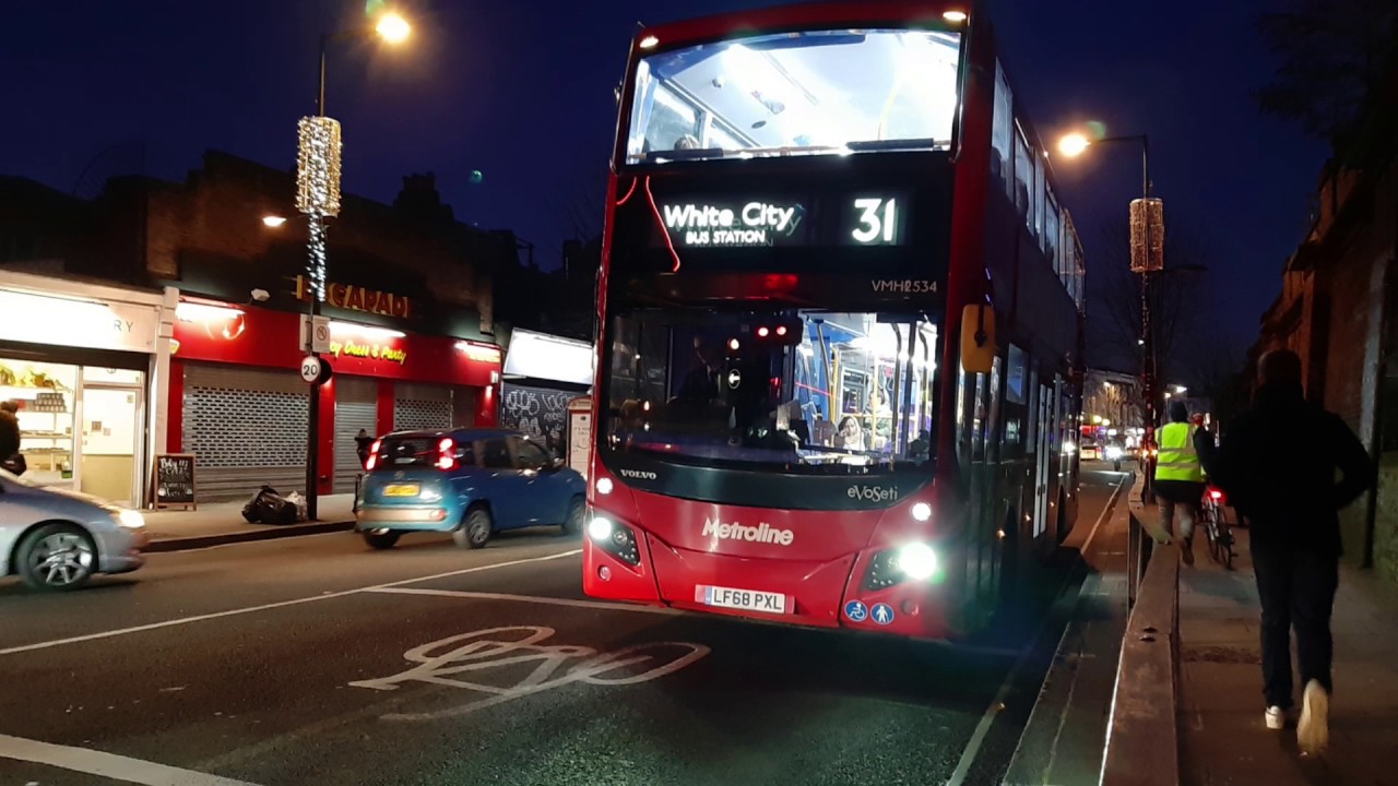 Full Route Visual. London Bus Route 31. White City - Camden Town. LA68DXR. VMH2553. B5LH EVOSETI .