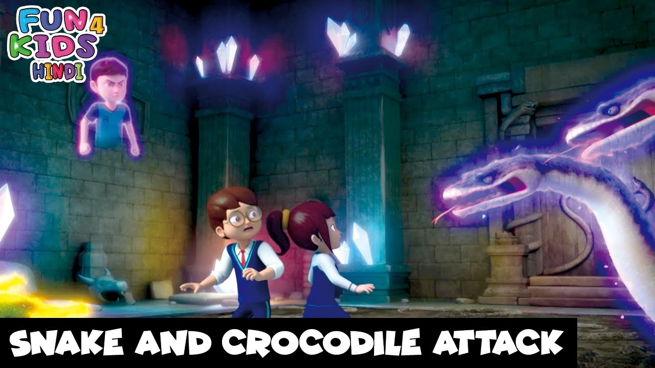 Snake And Crocodile Attack | साप और मगरमछ का हमला | Rudra Tv Show Hindi Animation