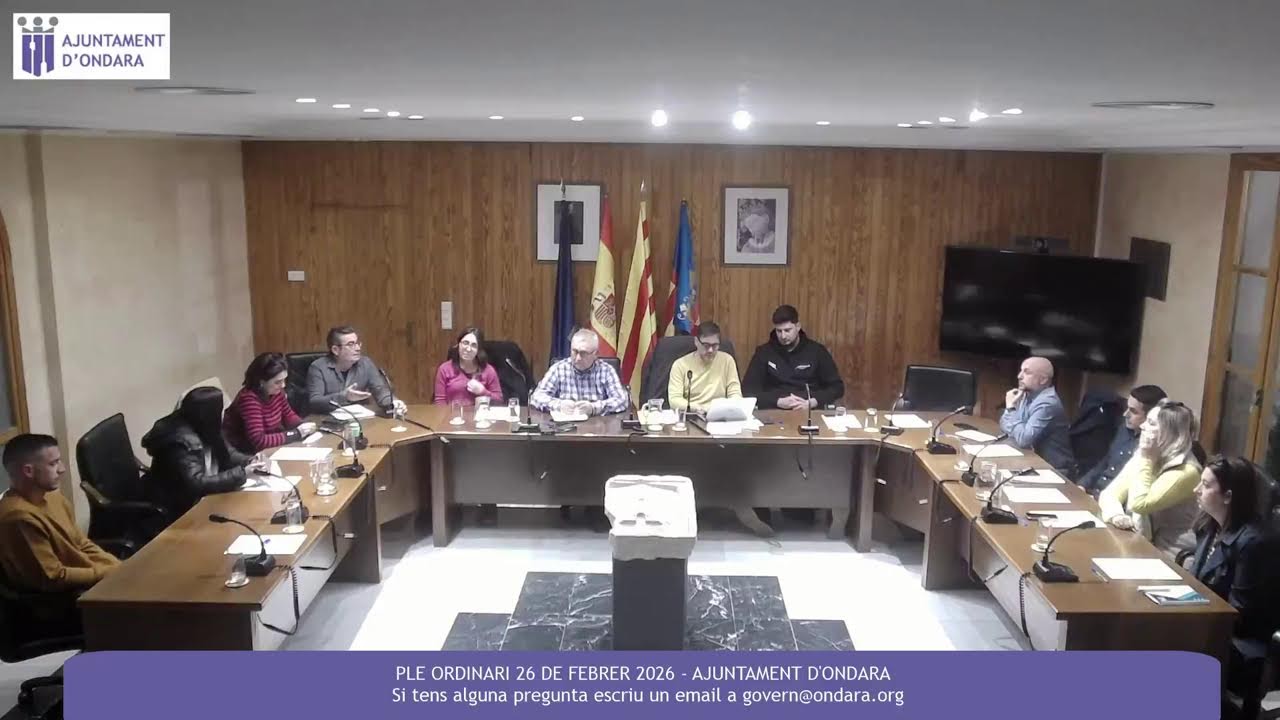 PLE ORDINARI 26 DE FEBRER DE 2026 - AJUNTAMENT D'ONDARA