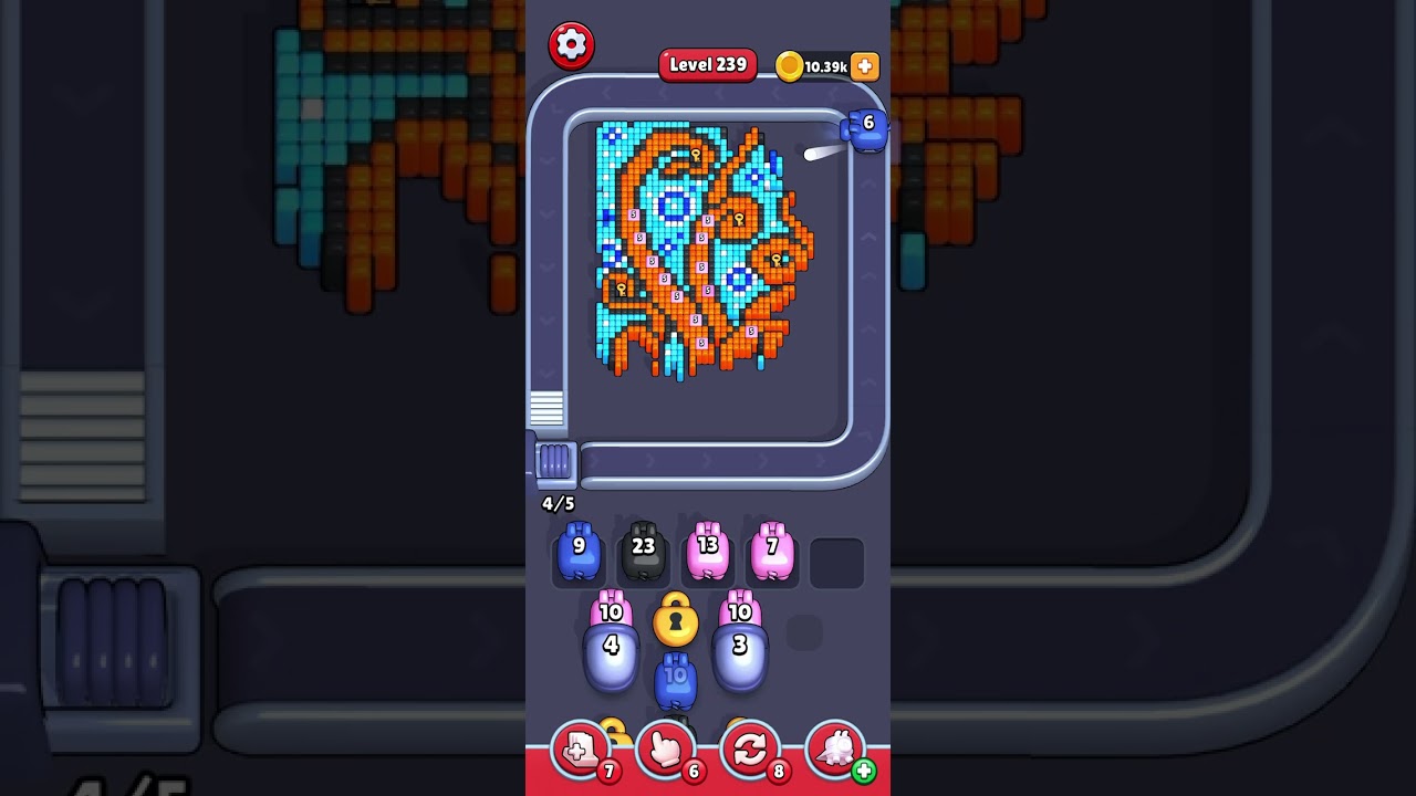 Level 239 octopus pixel puzzle challenge! #pixelflow #level239 subscribe!