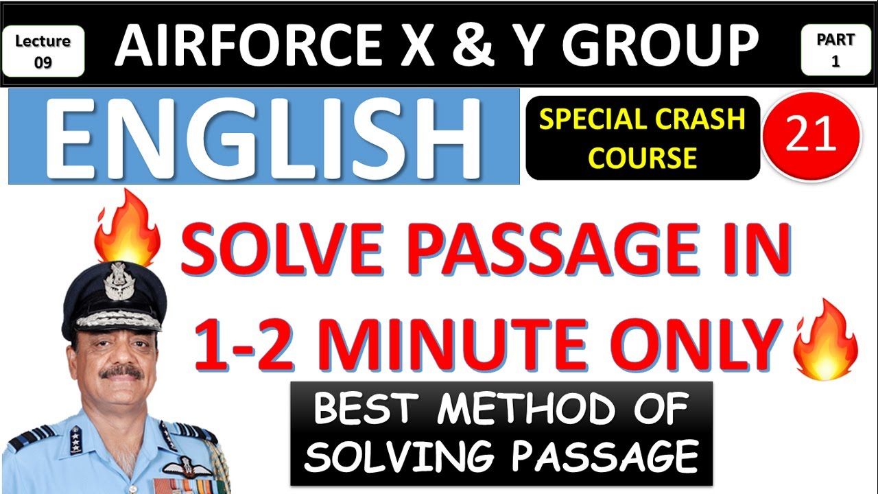 Solve Passage for Airforce within 1-2 Minutes || English Class 9 for Airforce  x & y group 2019