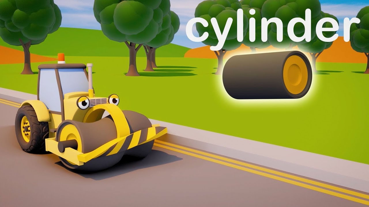Learn 3D Shapes With Rick The Road Roller | Gecko's Garage | Educational Videos For Toddlers
