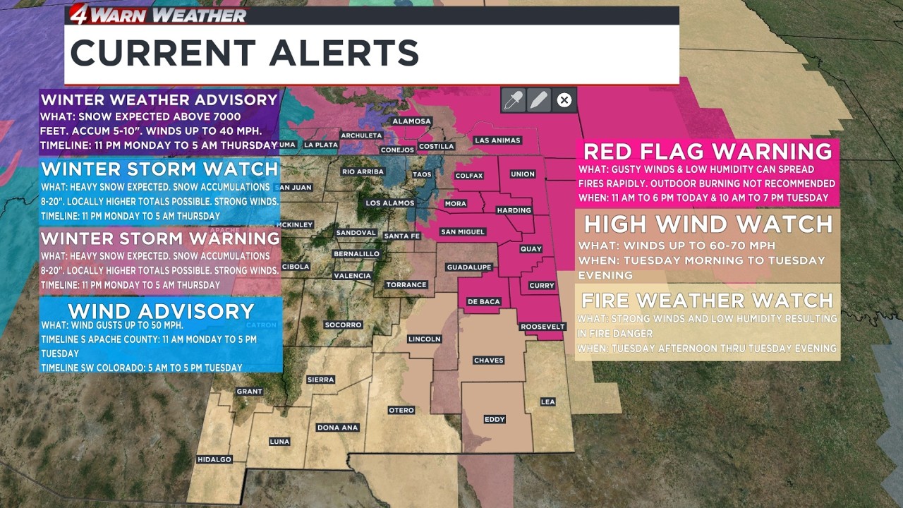 На этой неделе в Нью-Мексико ожидаются резкие колебания погоды.