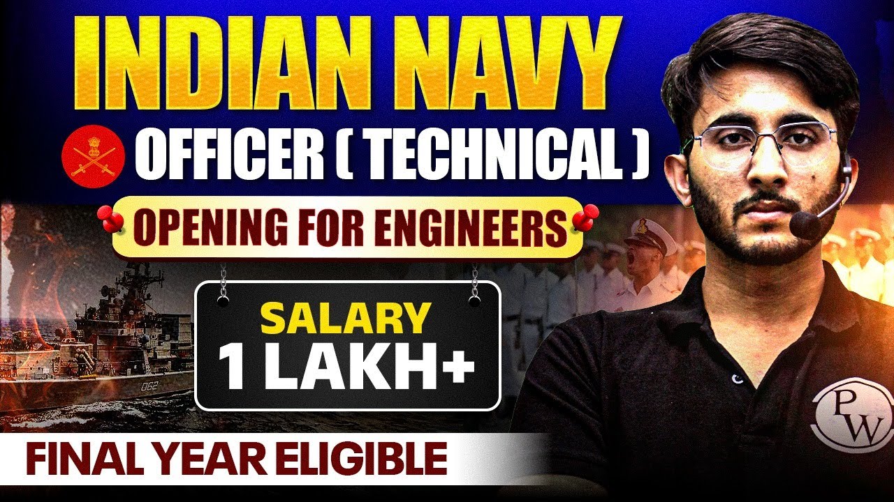 Indian Navy Technical Officer Recruitment 🚨 | Final Year Engineers Eligible | Salary ₹1 Lakh+