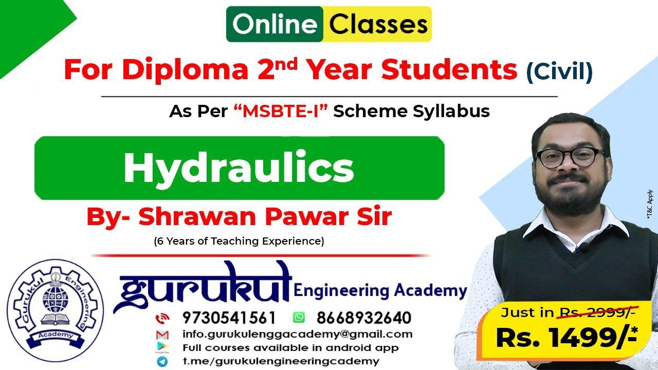 Introduction and Syllabus of Hydraulics| Civil SEM-IV | MSBTE I-Scheme| Gurukul Engineering Academy.