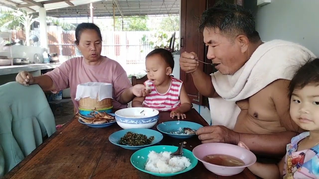 มากินข้าวเช้าพร้อมหน้าพ่อแอร์กับหลานก่อนกลับ เมื่อมหาชัยจ้า