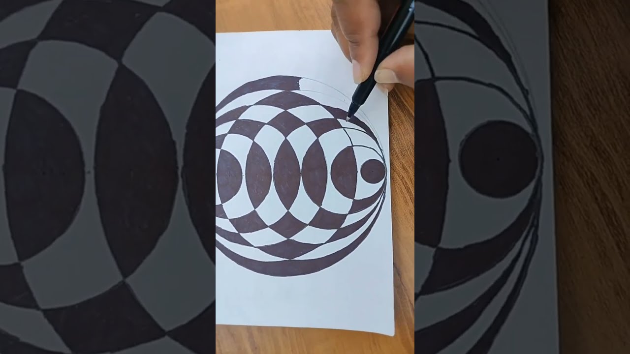 3dIllusion drawing zentangle doodle art#illusion#doodleart#zentangleart#shortvideo#video#relaxingart