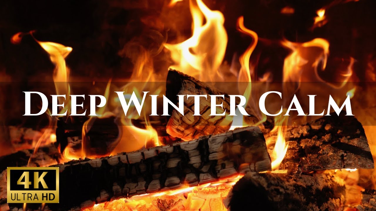 4K Fireplace with Crackling Logs | Golden Warmth Ambience for Deep Rest