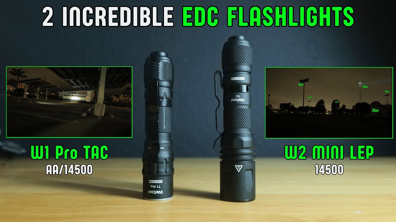2 Incredible Pocket EDC Flashlights from Weltool - W2 LEP and T1 Pro Tac (14500)