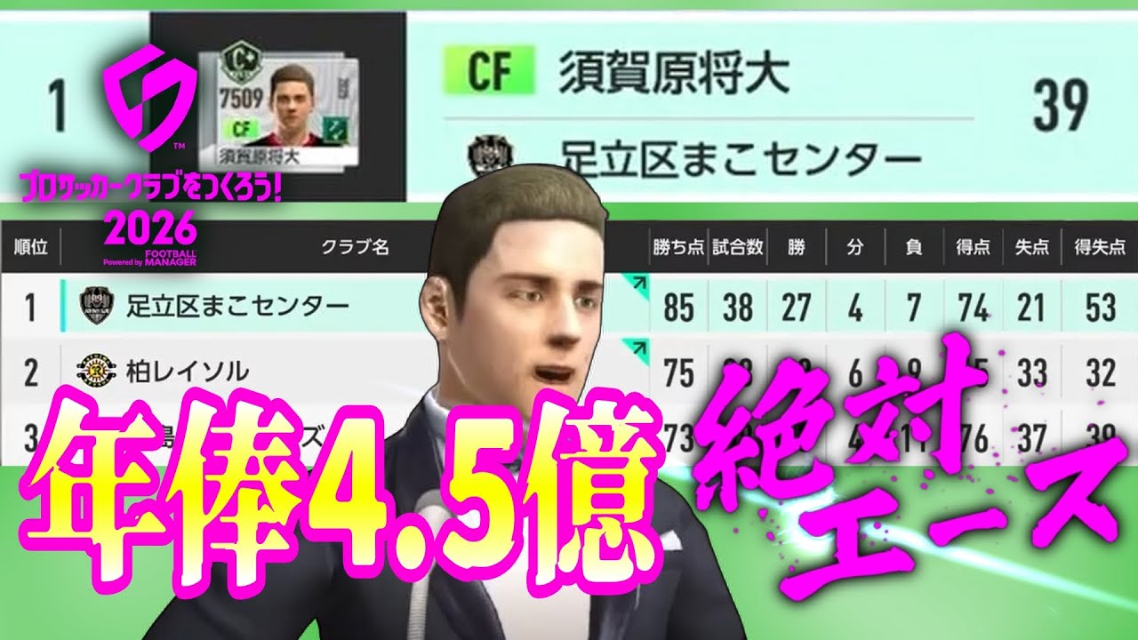 サカつく2026【J1初優勝し2連覇へ意気込むFW須賀原将大】#5