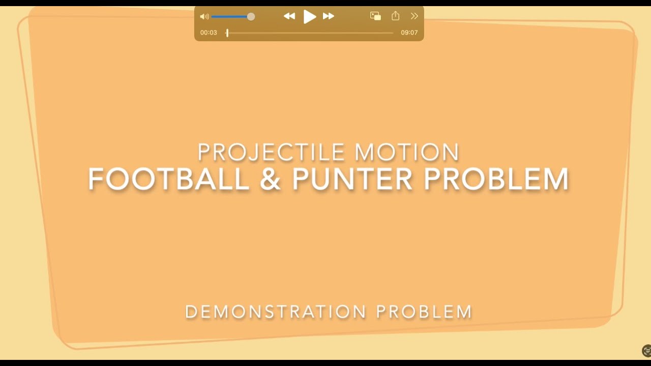 Projectile Motion  Football motion in 2D
