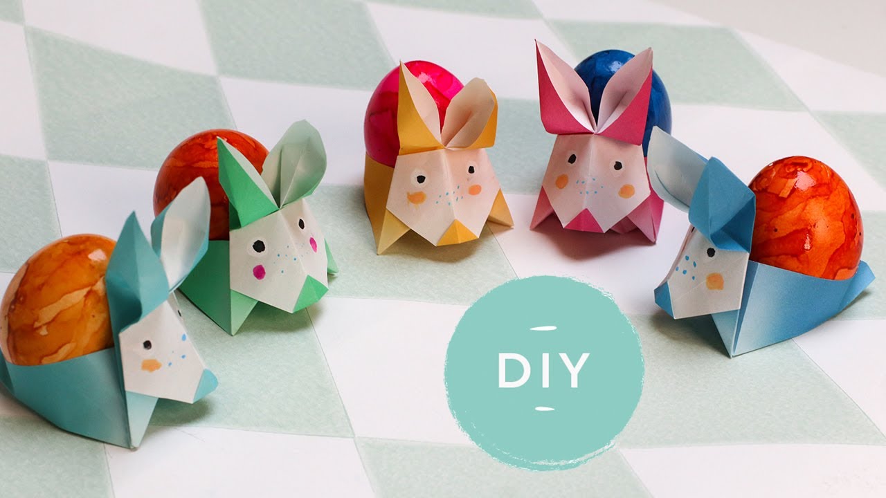 Een paashaas eierdop vouwen voor Pasen