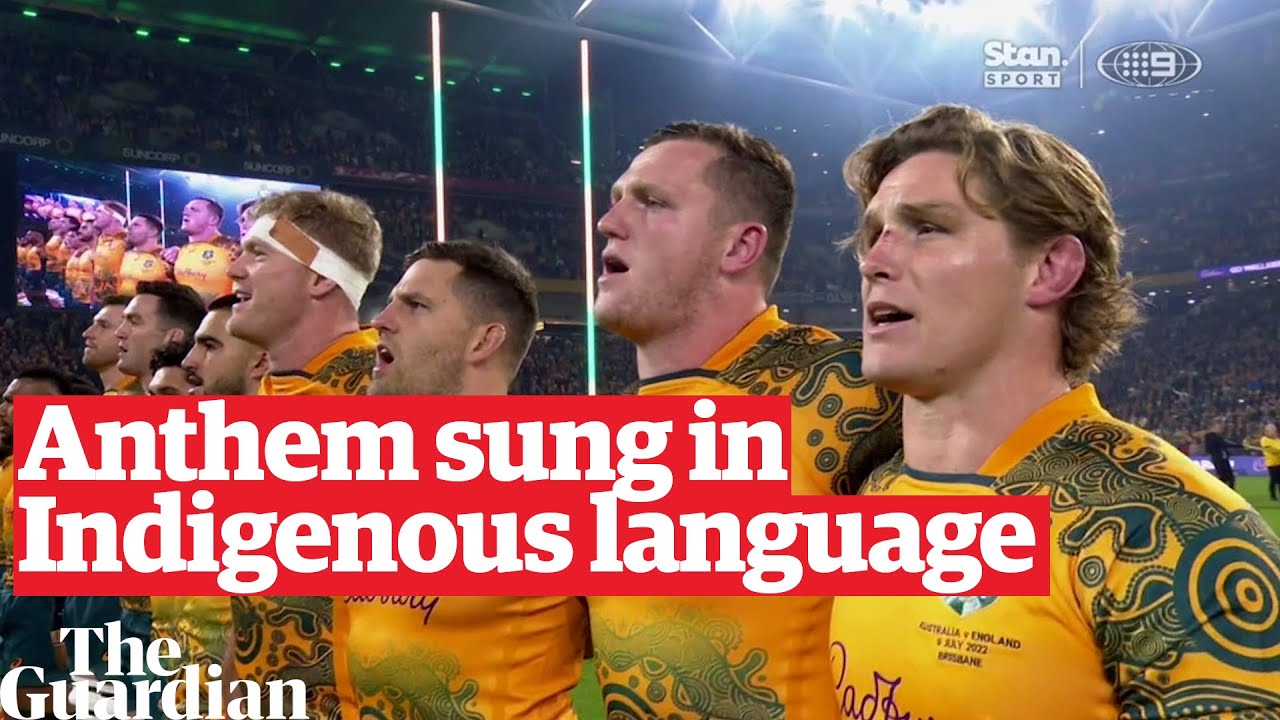 Wallabies sing Australian anthem in Indigenous language before Test with England