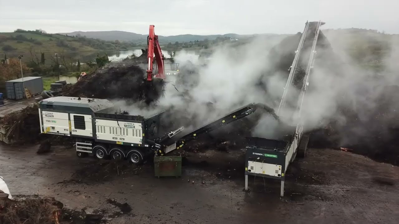 The Terex Ecotec TFC 75 Organics High Level Feeder and the TSS 390 Slow Speed Shredder!