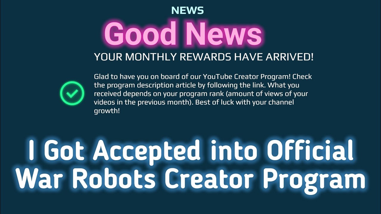 War Robots. THANK YOU PIXONIC and My VIEWERS. I Got Accepted into WR Official YT Creator Program.