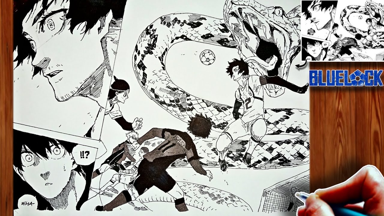 Manga Drawing Aiku Snake Defense, Head Block | Blue Lock | ブルーロック | Step-by-Step Process