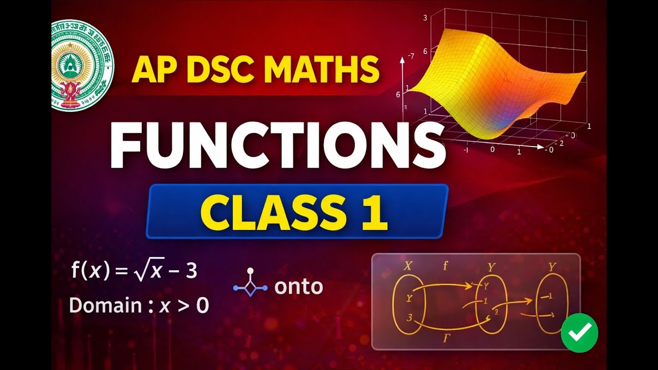 AP DSC MATHS FUNCTIONS: CLASS 1|AP TET| FUNCTIONS| AP EAPCET