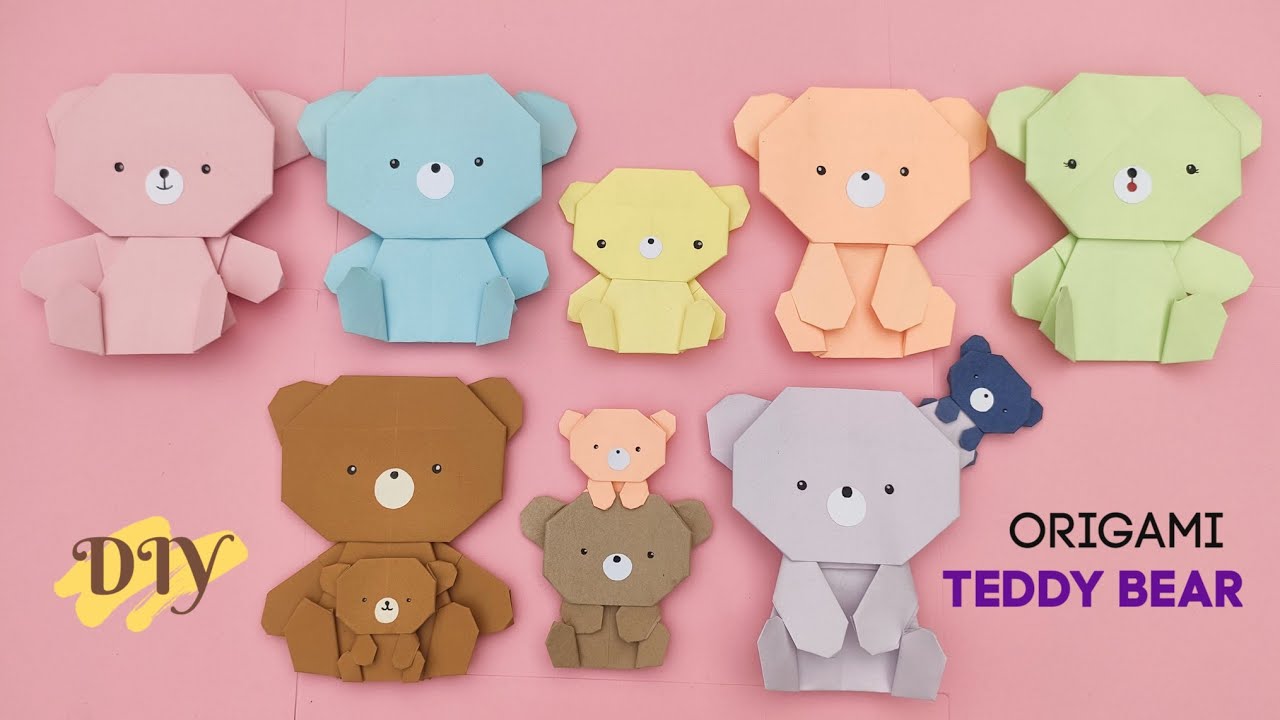 DIY TEDDY BEAR/ How to make an Origami Paper Teddy bear/Paper Bear Tutorial/Paper Teddy/Mini Bear