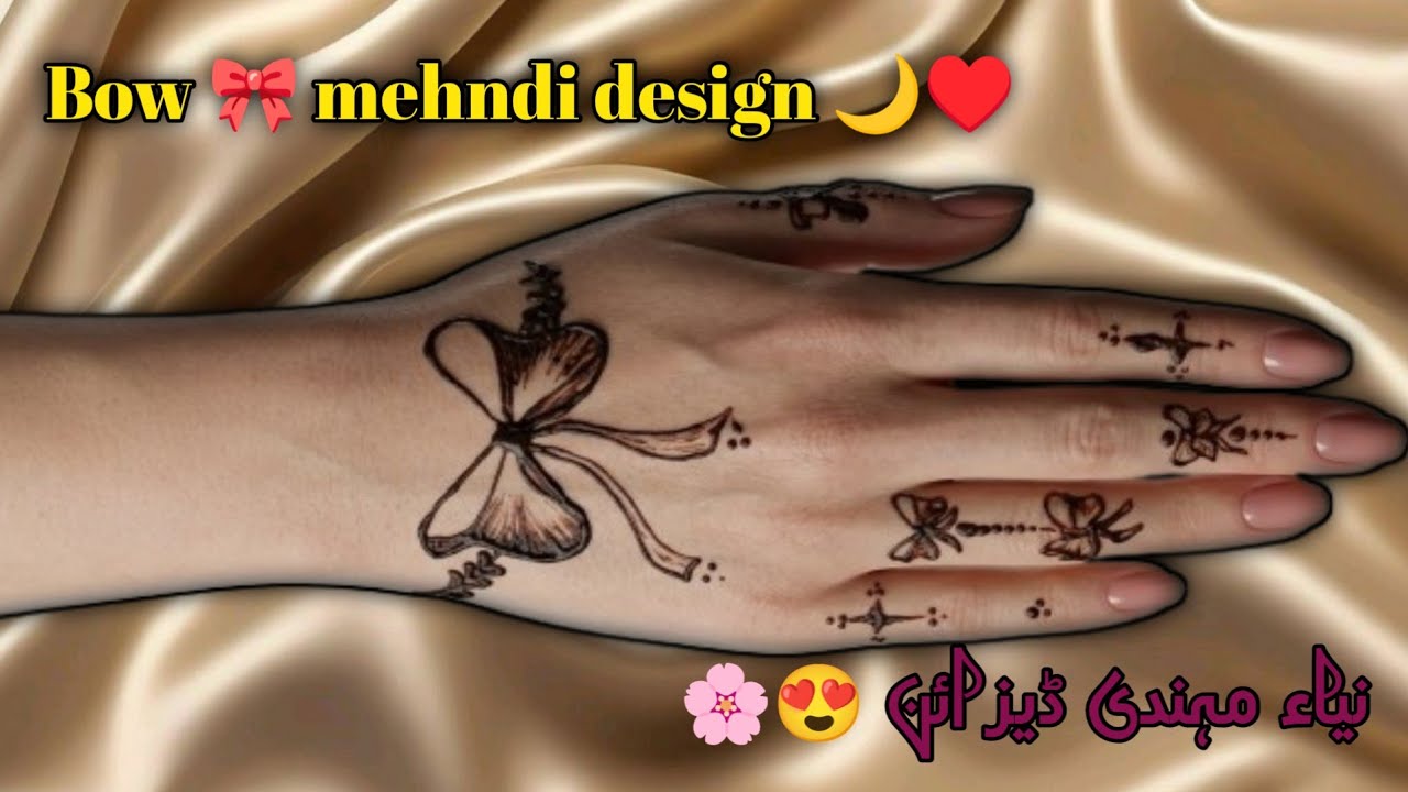 Students special mehndi design🧪|Bow mehndi 🎀 design for kids and students|mehendi designs for girls