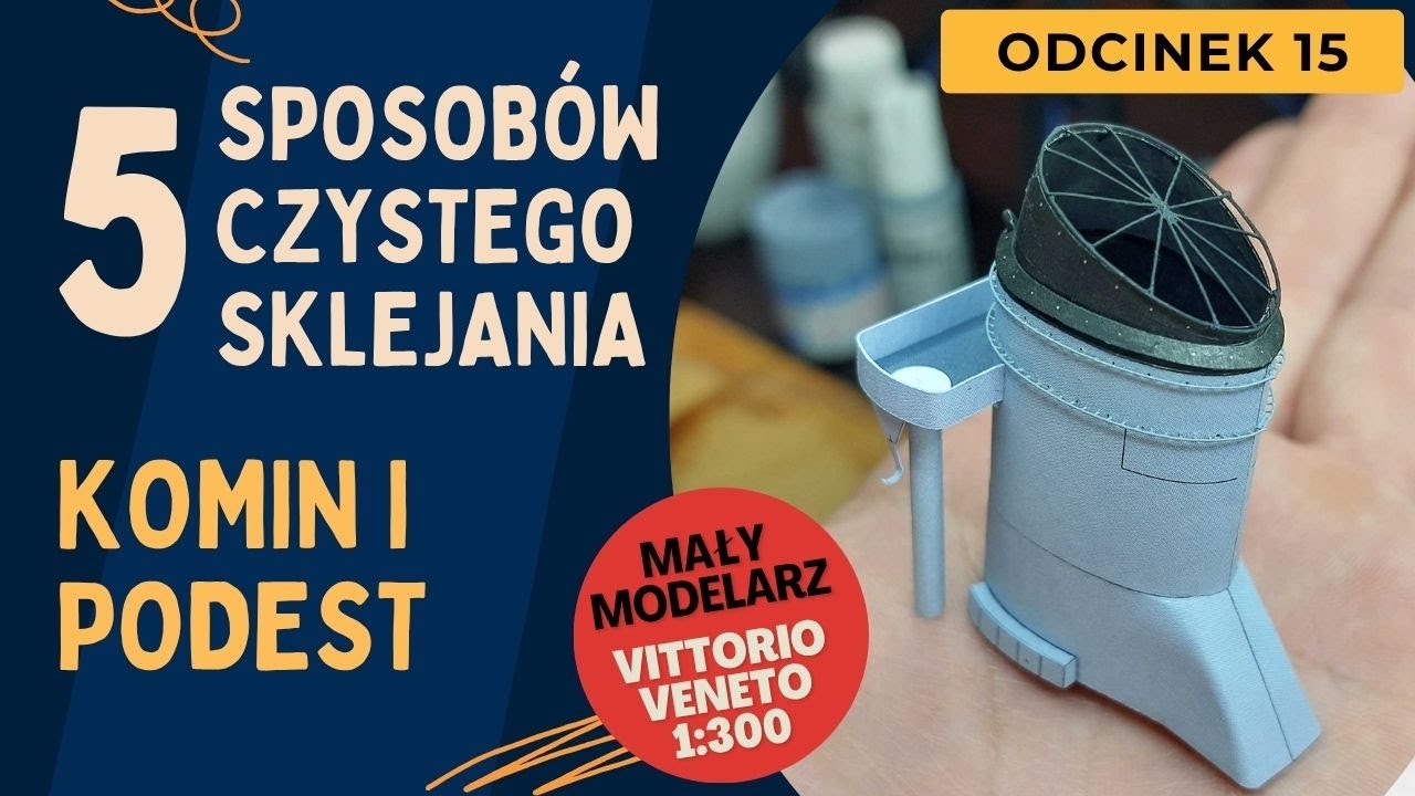 Modelarstwo kartonowe - Sekrety czystego sklejania modelu. Kominy na Vittorio Veneto z Mały Modelarz