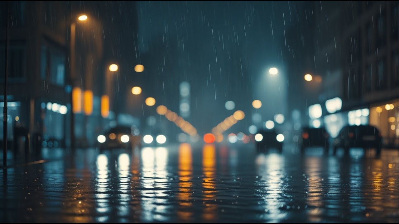 Relaxing music and rain sounds - great background music, music for sleep (Flying)