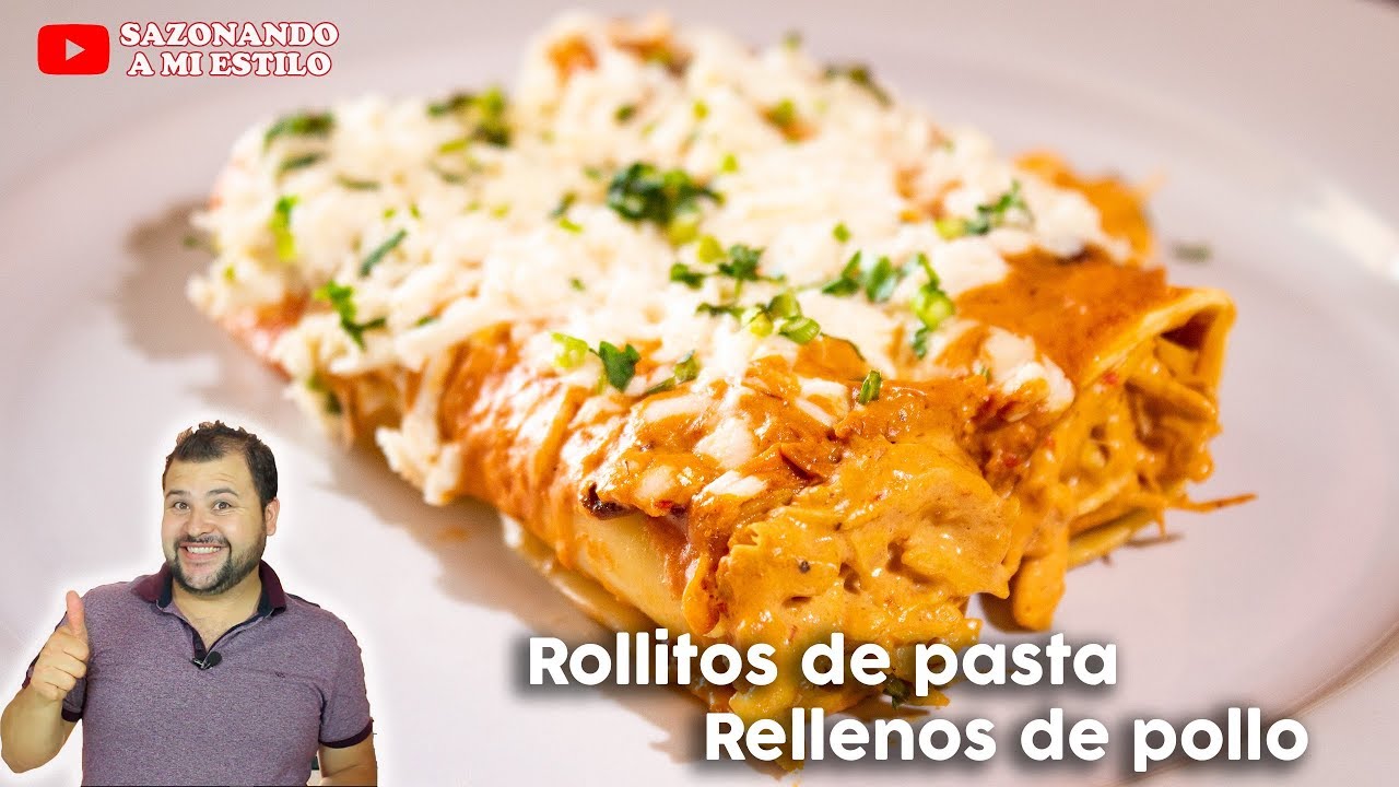 Rollitos de Pasta con Pollo en Crema de Chipotle