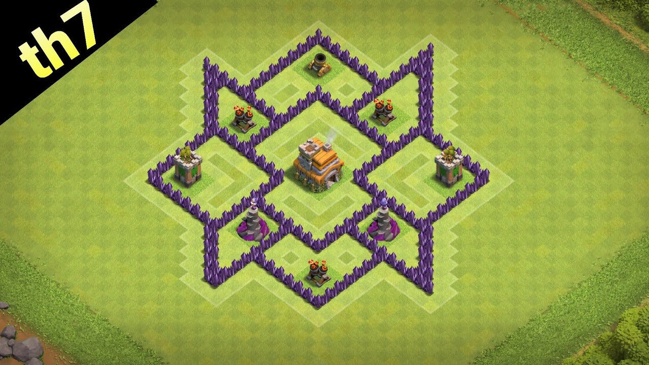 🗡The Ultimate Th7 Hybrid/Trophy Base 2022 (TH7) Trophy Base designs-Clash of Clans