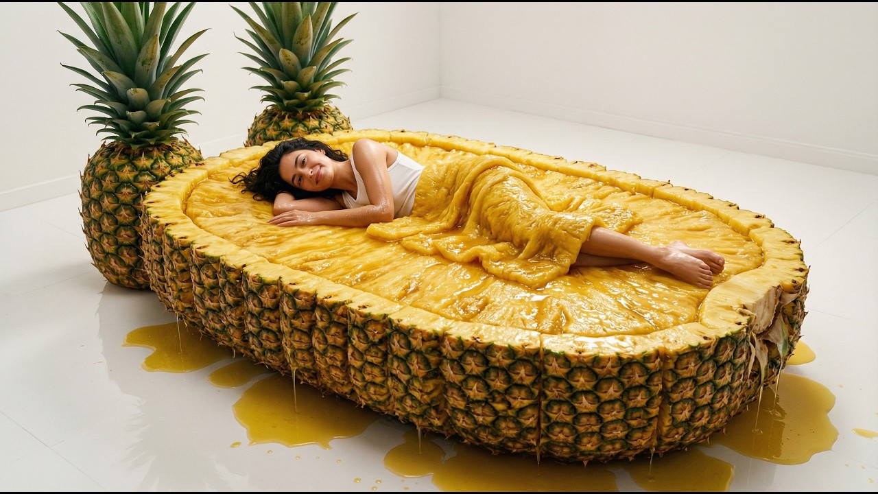 ¿En qué cama de piña dormirías? 🍍🛌 | ASMR Visual y Satisfactorio