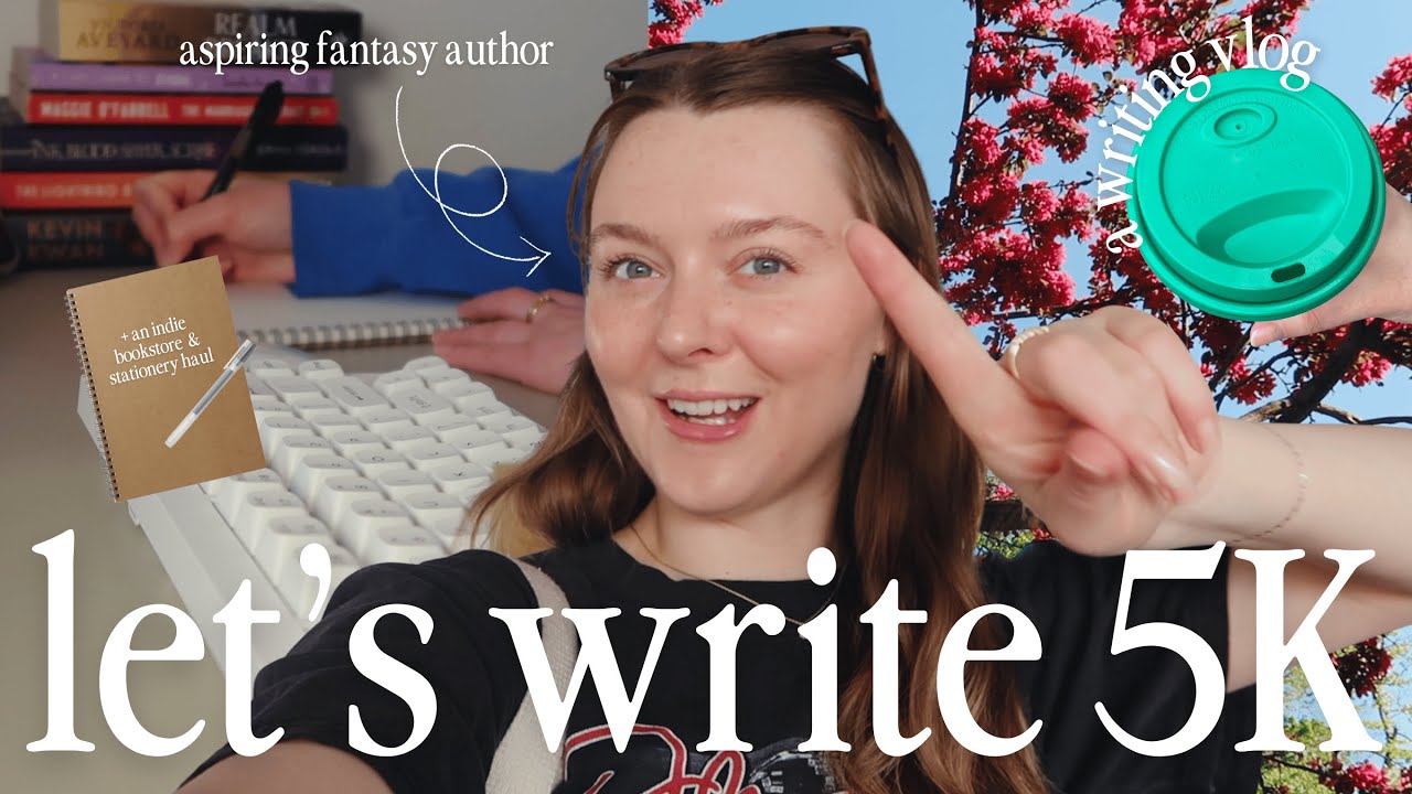 LET'S WRITE 5K WORDS 🌞🌿 | summer writing update & bookstore haul | writing vlog ✨🖋️📖👩🏼‍💻