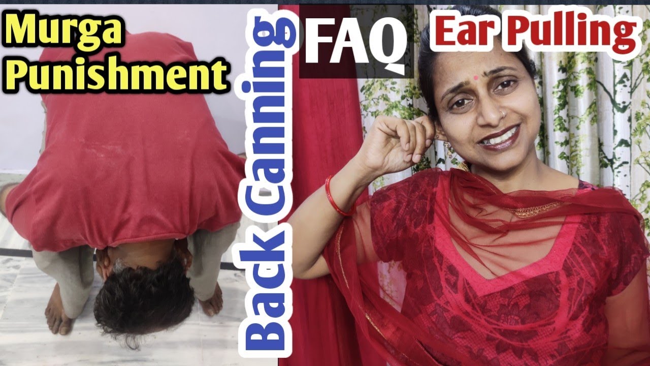 Girl Murga Punishment | Back Caning Punishment | Ear Pulling