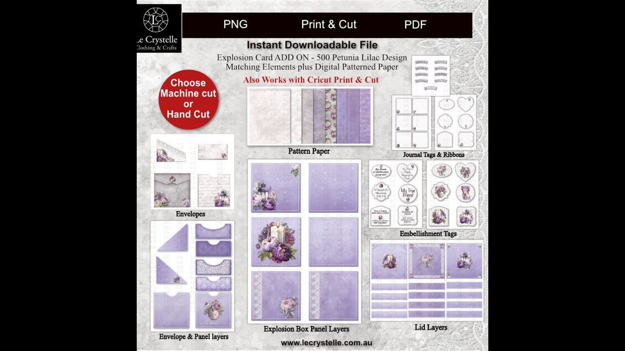 Explosion Box Petunia Lilac Paper Pack