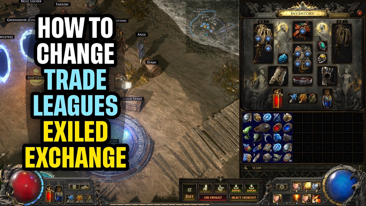 Как сменить торговую лигу в Exiled Exchange 2 и Path of Exile 2